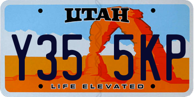 UT license plate Y355KP