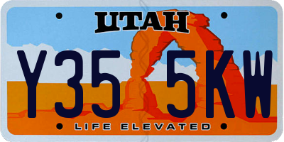 UT license plate Y355KW