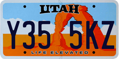 UT license plate Y355KZ