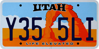 UT license plate Y355LI