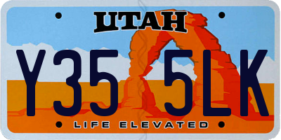 UT license plate Y355LK