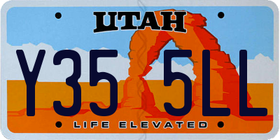 UT license plate Y355LL
