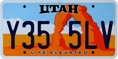 UT license plate Y355LV