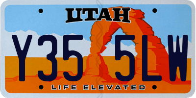 UT license plate Y355LW