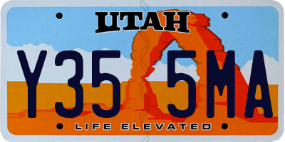 UT license plate Y355MA