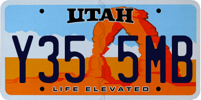 UT license plate Y355MB