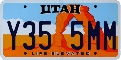 UT license plate Y355MM