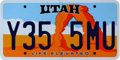 UT license plate Y355MU