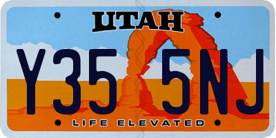UT license plate Y355NJ