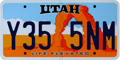 UT license plate Y355NM