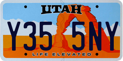 UT license plate Y355NY