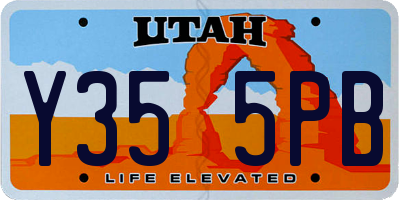 UT license plate Y355PB