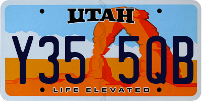 UT license plate Y355QB