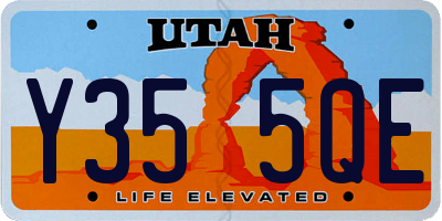 UT license plate Y355QE