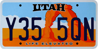 UT license plate Y355QN