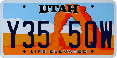 UT license plate Y355QW