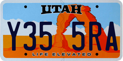 UT license plate Y355RA