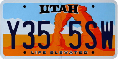 UT license plate Y355SW