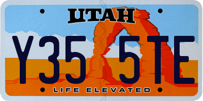 UT license plate Y355TE