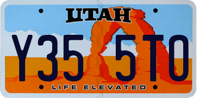 UT license plate Y355TO
