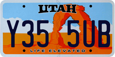UT license plate Y355UB