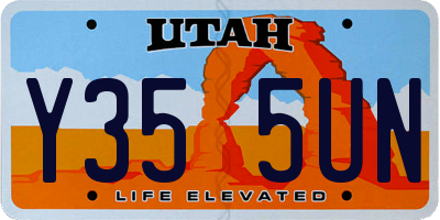 UT license plate Y355UN