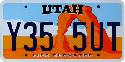 UT license plate Y355UT