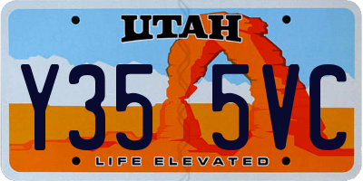 UT license plate Y355VC