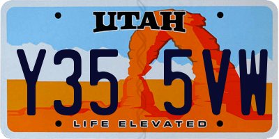 UT license plate Y355VW