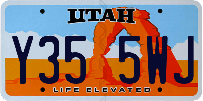 UT license plate Y355WJ
