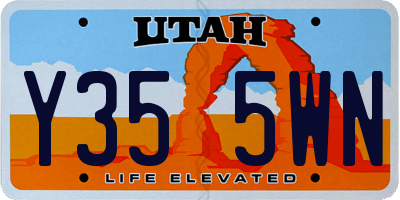 UT license plate Y355WN