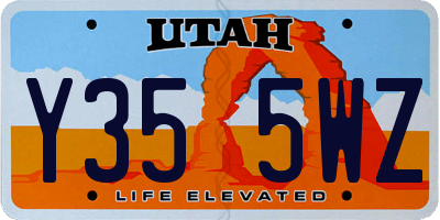 UT license plate Y355WZ