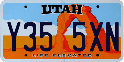 UT license plate Y355XN