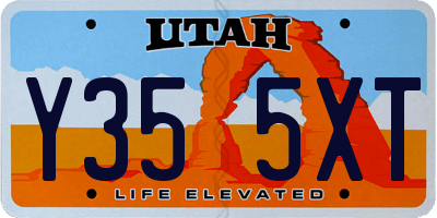 UT license plate Y355XT