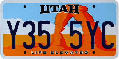 UT license plate Y355YC