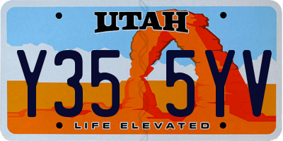UT license plate Y355YV
