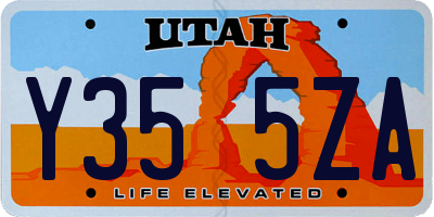 UT license plate Y355ZA