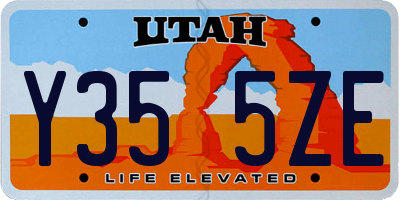 UT license plate Y355ZE