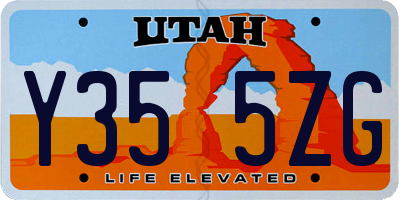 UT license plate Y355ZG