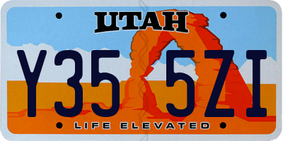 UT license plate Y355ZI