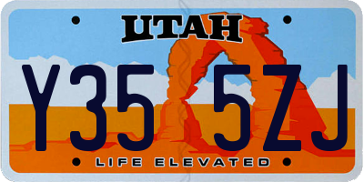 UT license plate Y355ZJ