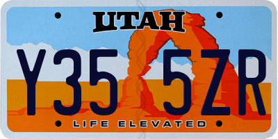 UT license plate Y355ZR