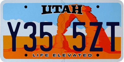 UT license plate Y355ZT