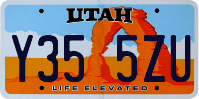 UT license plate Y355ZU