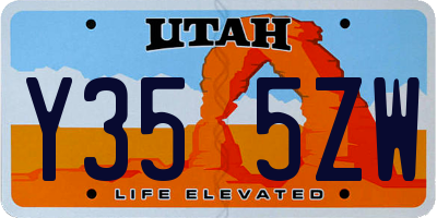 UT license plate Y355ZW