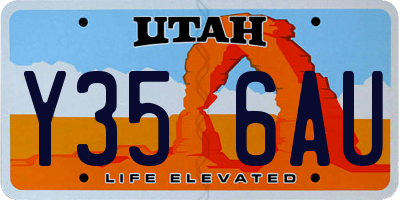 UT license plate Y356AU