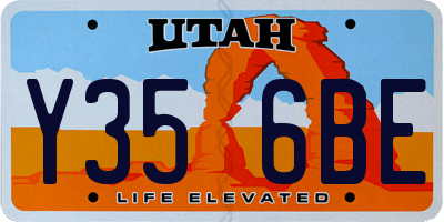 UT license plate Y356BE