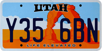 UT license plate Y356BN
