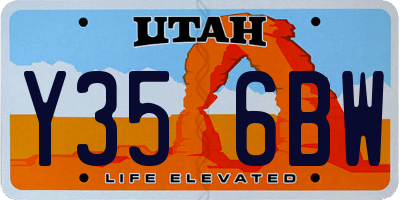 UT license plate Y356BW