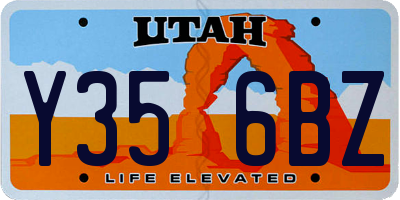 UT license plate Y356BZ